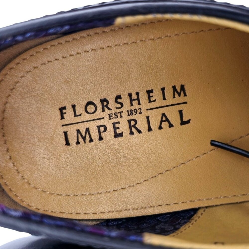 New Old Stock Florsheim Imperial Black White Wingtip Spectators 10D Dress Shoes - Picture 3 of 11